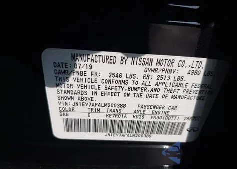 2020 Infiniti Q50 Sport z USA, uszkodzony, nr VIN JN1EV7AP4LM200388